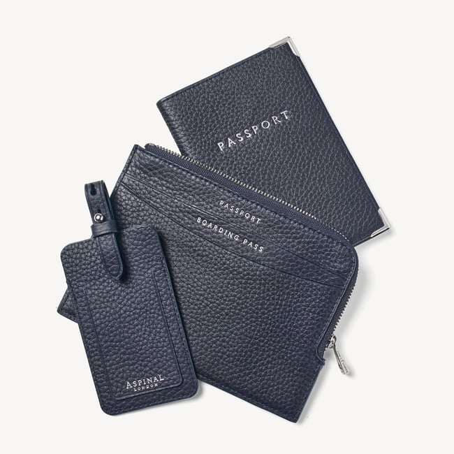 Zipped Travel Collection Navy Pebble