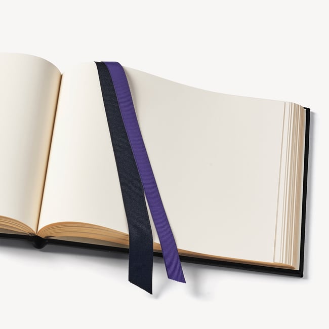 A4 Classic Leather Guest Book Black Pebble