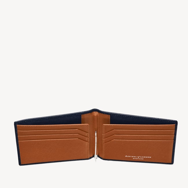 Billfold RFID Wallet Black & Tan Saffiano