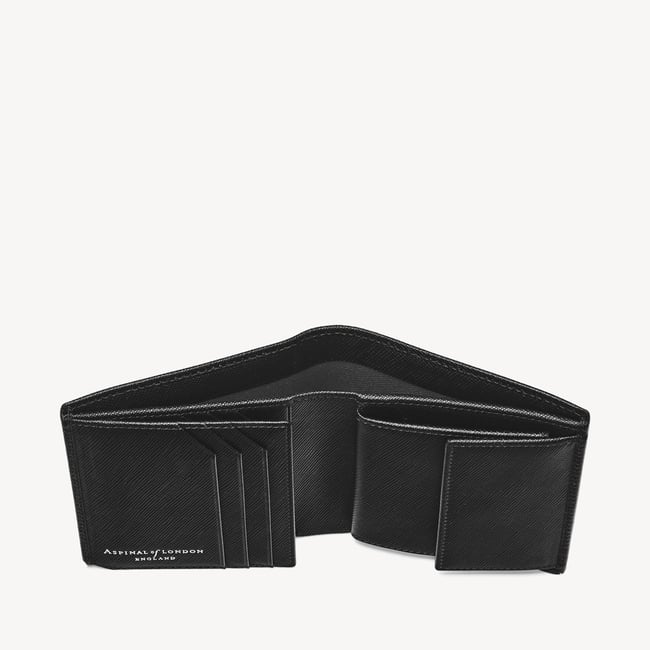 ID & Coin RFID Wallet Black Saffiano