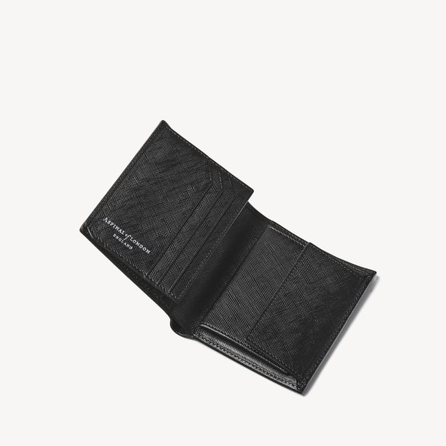 ID & Coin RFID Wallet Black Saffiano