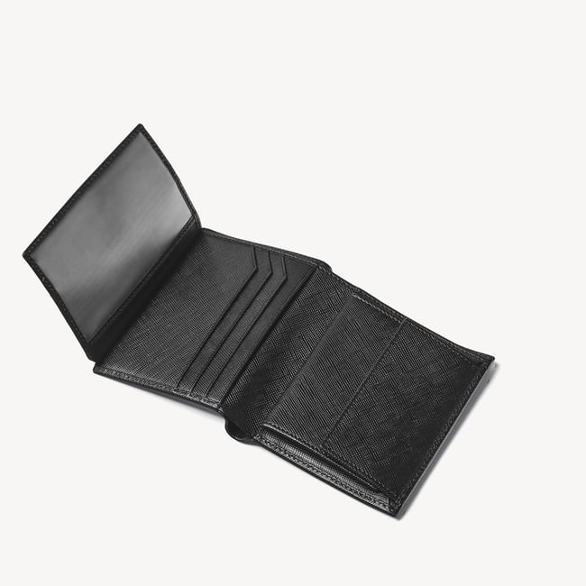 ID & Coin RFID Wallet Black Saffiano