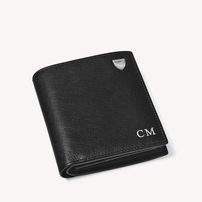 ID & Coin RFID Wallet Black Saffiano