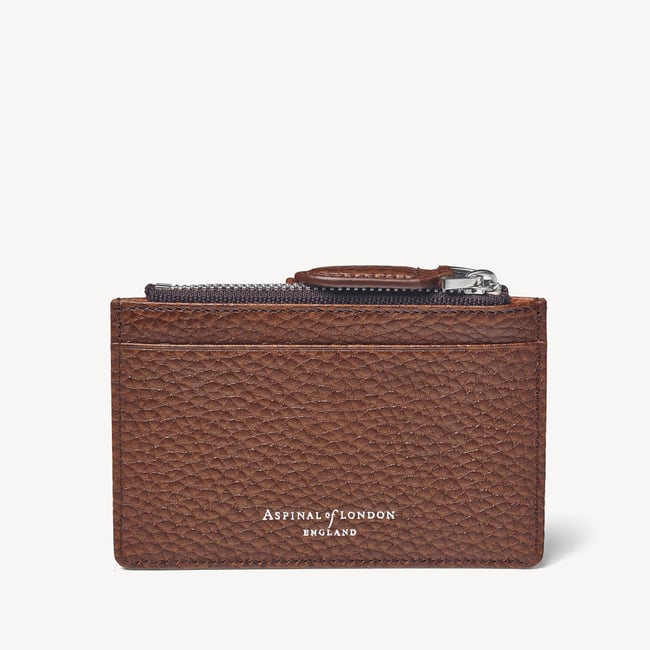 Zipped RFID Card Holder Tobacco Pebble
