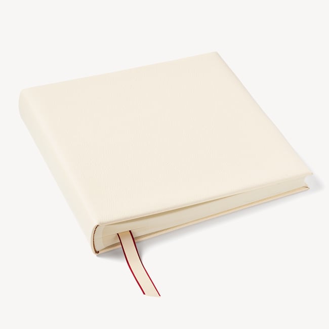 12-inch Leather Photo Album Ivory Pebble