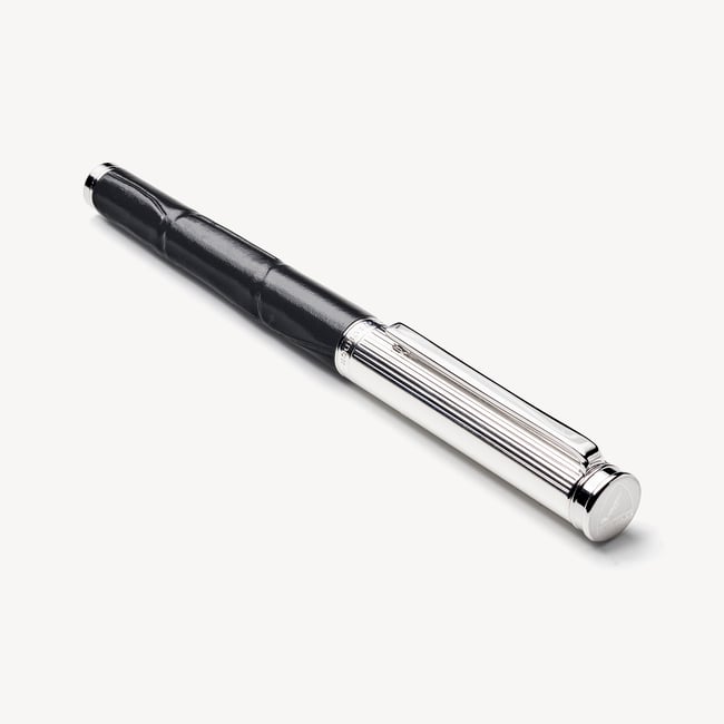 London Fountain Pen Deep Shine Black Croc