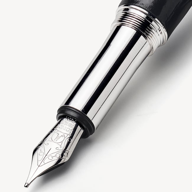 London Fountain Pen Deep Shine Black Croc