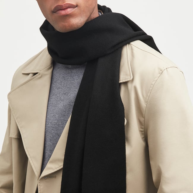Pure Cashmere Scarf Black Cashmere