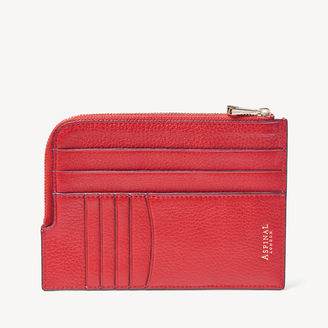 Zipped Travel Wallet Cardinal Red Pebble