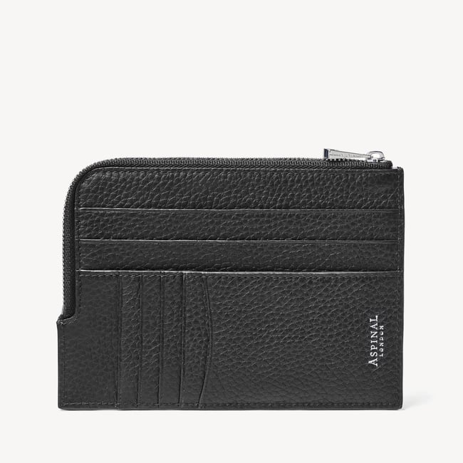 Zipped Travel Wallet Black Pebble