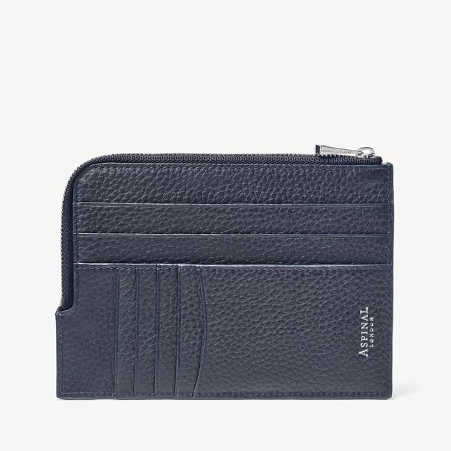 Zipped Travel Wallet Navy Pebble