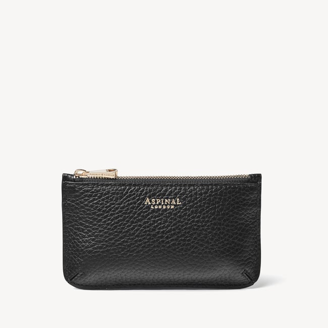 Ella Card & Coin Holder Black Pebble