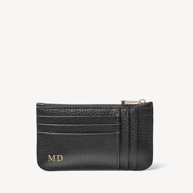 Ella Card & Coin Holder Black Pebble