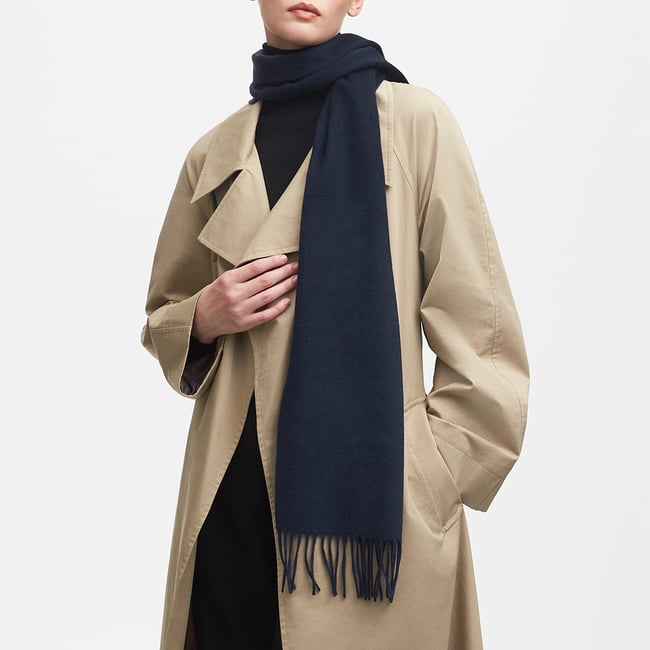 Pure Cashmere Scarf Navy Cashmere