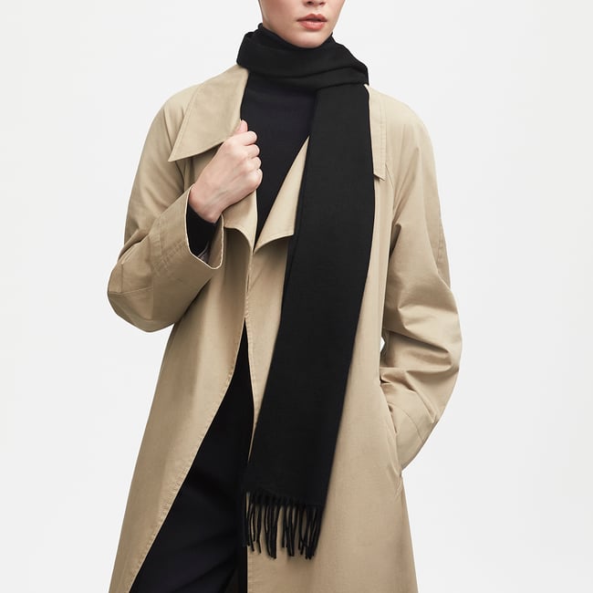 Pure Cashmere Scarf Black Cashmere