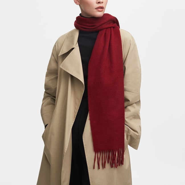 Pure Cashmere Scarf Cardinal Red Cashmere
