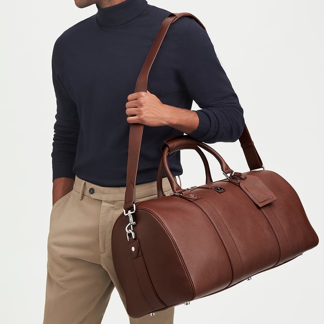 Boston Duffle Travel Bag Tobacco Pebble