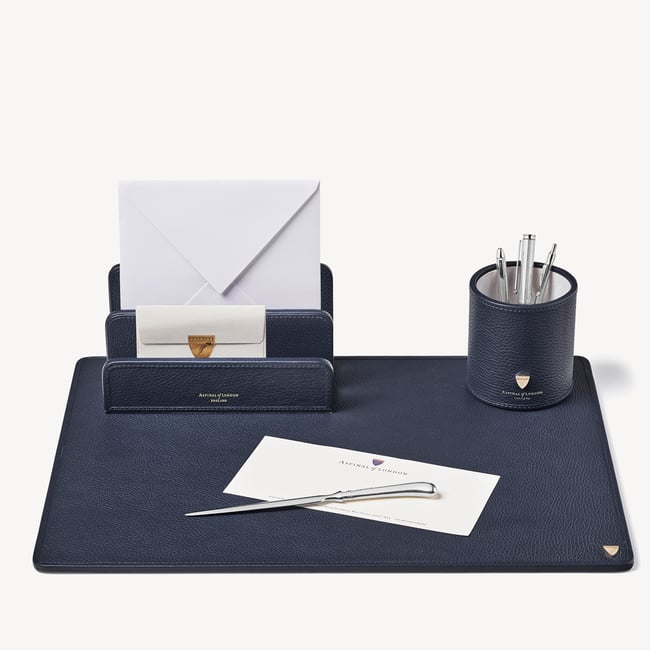 A3 Desk Pad Navy Pebble