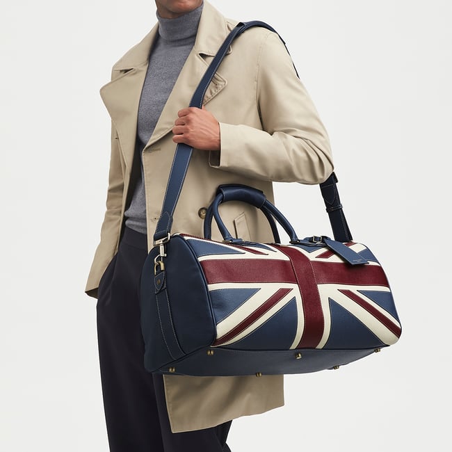 Brit Duffle Travel Bag Union Jack Pebble