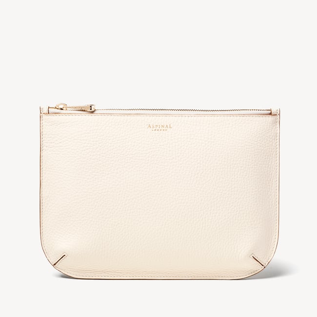 Large Ella Pouch Ivory Pebble