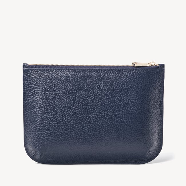 Large Ella Pouch Navy Pebble
