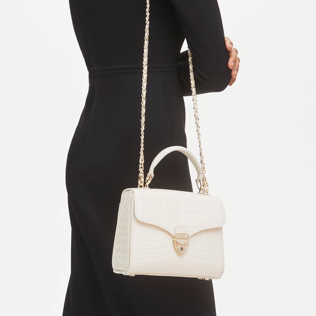 Midi Mayfair® Ivory Patent Croc