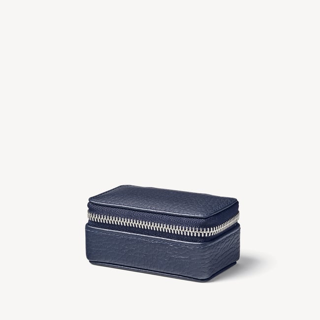Small Travel Jewellery Case Navy Pebble