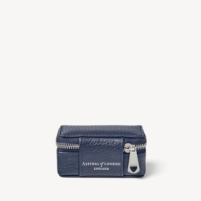 Small Travel Jewellery Case Navy Pebble