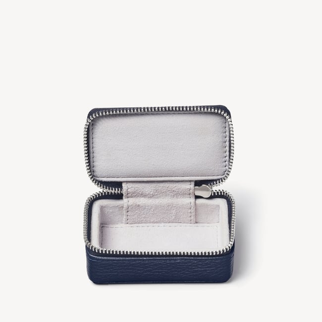 Small Travel Jewellery Case Navy Pebble