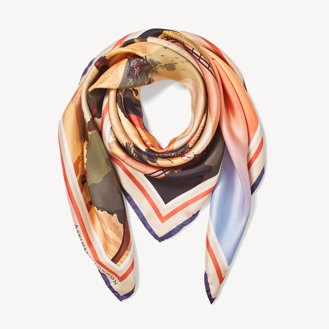 South Downs Silk Scarf Burnt Orange Pure Silk