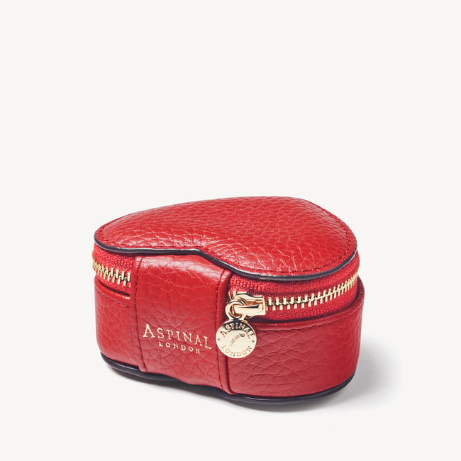 Heart Ring Box Cardinal Red Pebble
