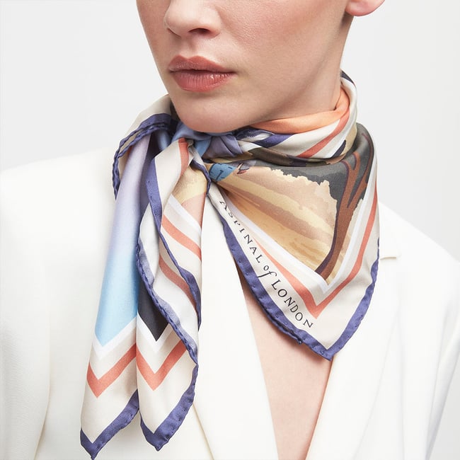 South Downs Silk Scarf Burnt Orange Pure Silk