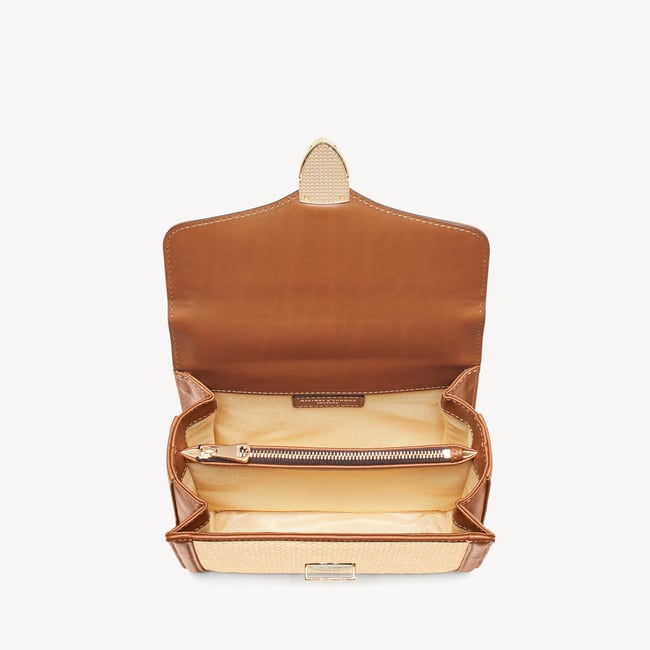 Midi Mayfair® Natural Raffia & Smooth Tan