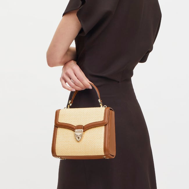 Midi Mayfair® Natural Raffia & Smooth Tan