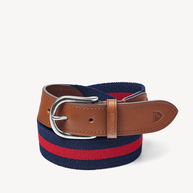 Webbing Belt Navy & Red Stripes