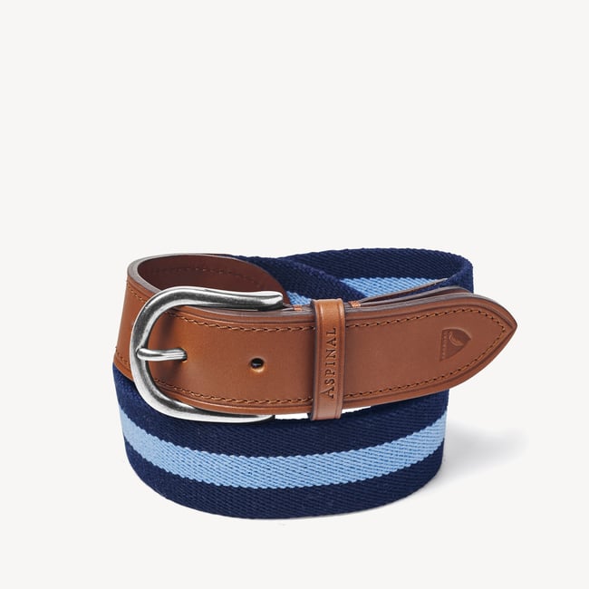 Webbing Belt Navy & Cornflower Blue Stripes