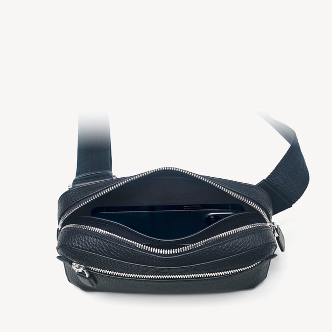 Reporter Compact Crossbody Navy Pebble