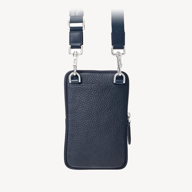 Reporter Crossbody Phone Bag Navy Pebble