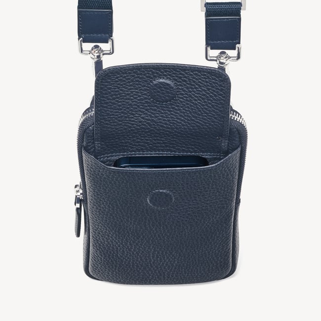 Reporter Crossbody Phone Bag Navy Pebble