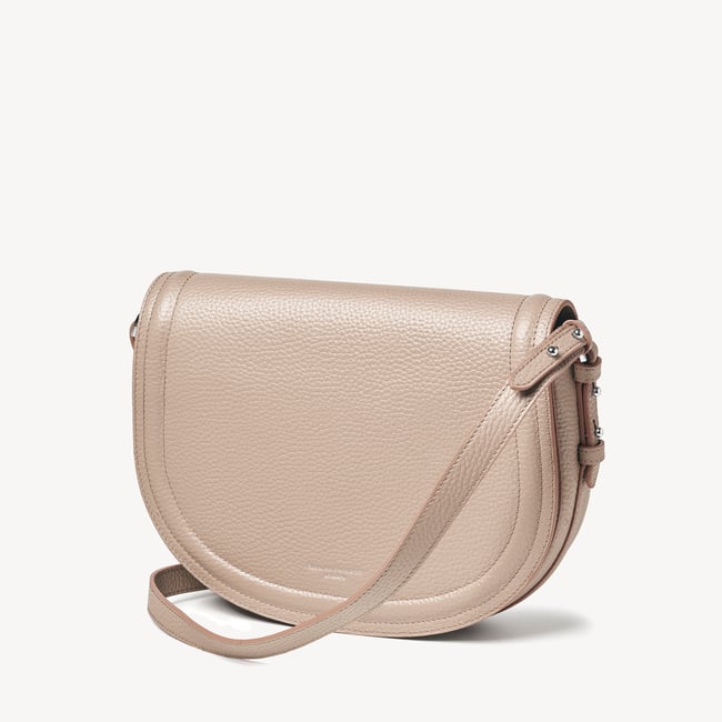 Stella Satchel Crossbody Soft Taupe Pebble
