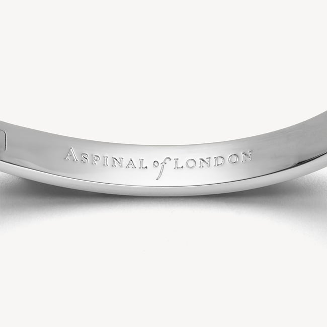 Feather Bangle Black Enamel & Palladium Silver Plated