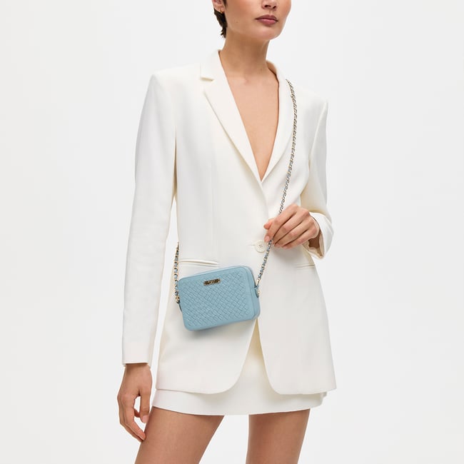 Milly Crossbody Cornflower Blue Woven Leather