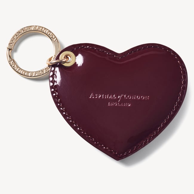Heart Keyring Deep Shine Red Patent