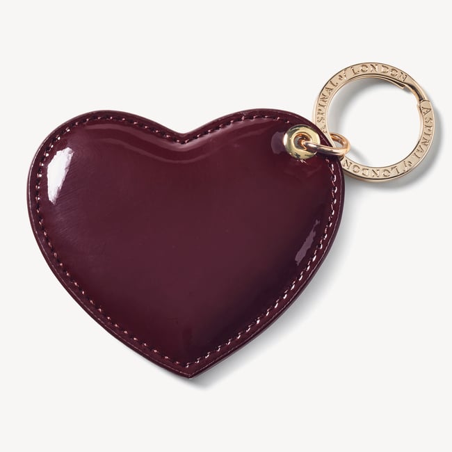 Heart Keyring Deep Shine Red Patent