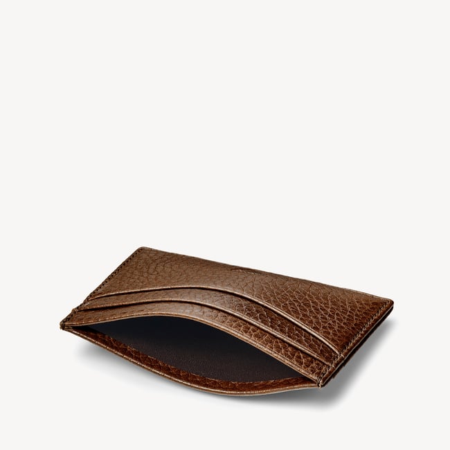 Slim Credit Card Holder Tobacco Pebble