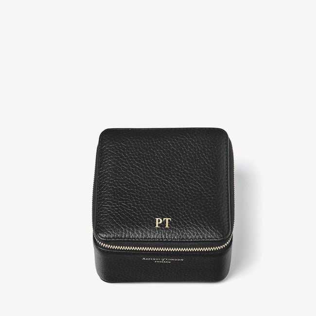 Travel Watch & Ring Box Black Pebble