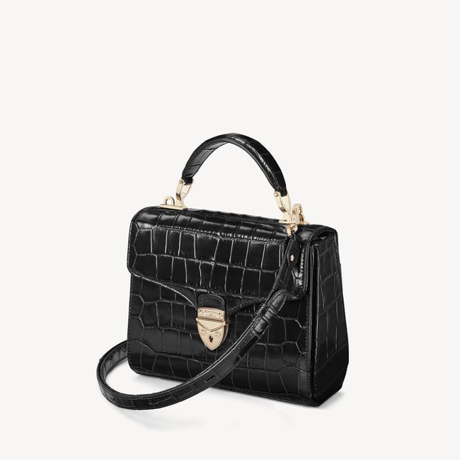 Midi Mayfair® Deep Shine Black Croc