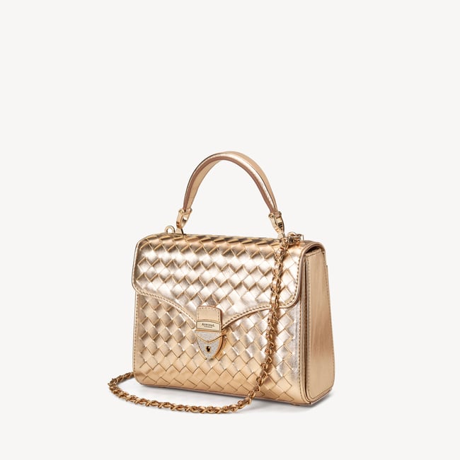 Midi Mayfair® Champagne Metallic Woven Leather