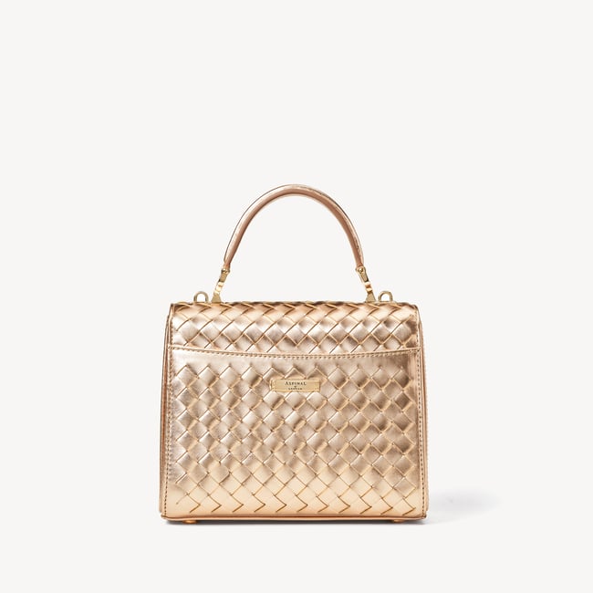 Midi Mayfair® Champagne Metallic Woven Leather