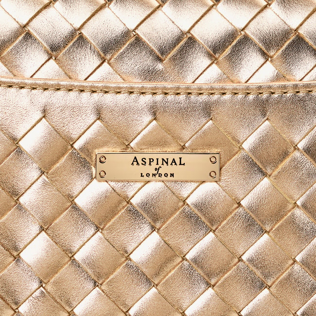 Midi Mayfair® Champagne Metallic Woven Leather